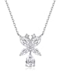 thumb Brass Cubic Zirconia Butterfly Classic Necklace 0