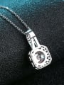 thumb Sterling Silver Moissanite Square Dainty Pendant Necklace 3