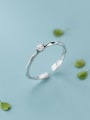 thumb 925 Sterling Silver Cubic Zirconia  Round Minimalist  Free Size Ring 3
