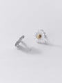 thumb 925 Sterling Silver Enamel Flower Minimalist Stud Earring 4