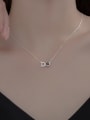 thumb 925 Sterling Silver Rhinestone Letter Minimalist Necklace 1