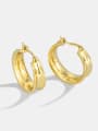 thumb Brass Irregular Vintage  Concave Smooth  Huggie Earring 3
