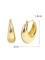 thumb Brass Smooth Geometric Minimalist Huggie Earring 2