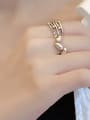 thumb 925 Sterling Silver Round Bead  Vintage Cross Line Stackable Ring 2