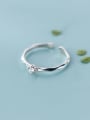 thumb 925 Sterling Silver Cubic Zirconia  Round Minimalist  Free Size Ring 2