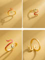 thumb 925 Sterling Silver Enamel Snake Minimalist Band Ring 3
