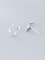 thumb 925 Sterling Silver Minimalist Hollow Mouse  Stud Earring 3
