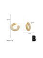 thumb Brass Cubic Zirconia Geometric Hip Hop Clip Earring 1