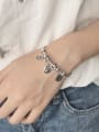 thumb Vintage Sterling Silver With Platinum Plated Fashion Smooth Smiley Bangles 1