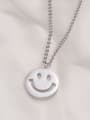 thumb Titanium Cute Round Smiley Necklace 2