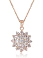 thumb Copper Cubic Zirconia Flower Dainty Necklace 0