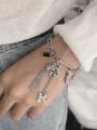 thumb Vintage Sterling Silver With Simple Retro Hollow Chain Tassel Pendant Bracelets 2