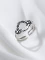 thumb 925 Sterling Silver Hollow Round Hip Hop Band Ring 3