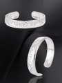 thumb 925 Sterling Silver Geometric Vintage Cuff Bangle 1