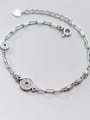 thumb 925 Sterling Silver Cubic Zirconia Coin Vintage Link Bracelet 1