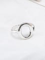 thumb 925 Sterling Silver Hollow Smooth Geometric Vintage Band Ring 1