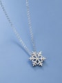 thumb 925 Sterling Silver Cubic Zirconia  Dainty Flower Pendant Necklace 0