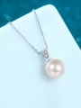 thumb 925 Sterling Silver Moissanite Freshwater Pearls Minimalist Necklace 1