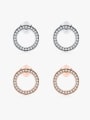 thumb 925 Sterling Silver Cubic Zirconia Round Classic Stud Earring 2