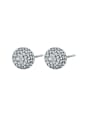 thumb 925 Sterling Silver Cubic Zirconia Round Ball Minimalist Stud Earring 2