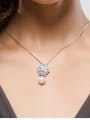 thumb Copper Cubic Zirconia Flower Dainty Necklace 1