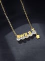 thumb 925 Sterling Silver Rhinestone Letter Minimalist Necklace 3