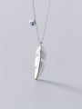 thumb 925 Sterling Silver Cubic Zirconia Feather  Pendant Dainty Necklace 2