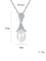 thumb 925 Sterling Silver Simple fashion Freshwater Pearl pendant  Necklace 4