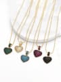 thumb Brass Cubic Zirconia Heart Trend Necklace 0