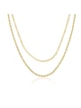 thumb 925 Sterling Silver With Gold Plated Simplistic Necklaces 0