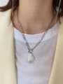 thumb 925 Sterling Silver Special Shaped Bead Thick Chain Ot Necklace 1