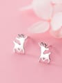 thumb 925 Sterling Silver Fashion Smooth Elk  Study Earring 0