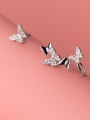 thumb 925 Sterling Silver Cubic Zirconia Butterfly Dainty Clip Earring 0