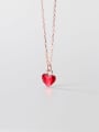 thumb 925 Sterling Silver Red Heart Minimalist Necklace 4