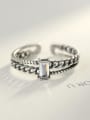 thumb 925 Sterling Silver  Square  Cubic Zirconia Vintage Stackable Ring 2