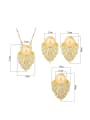 thumb Brass Cubic Zirconia Luxury Irregular  Earring Ring and Necklace Set 2