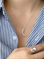 thumb 925 Sterling Silver Irregular Moon Vintage Necklace 1