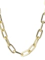 thumb Brass Hollow Geometric Chain Minimalist Necklace 0