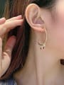 thumb Copper Cubic Zirconia Geometric Minimalist Hoop Earring 0
