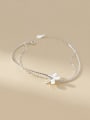 thumb 925 Sterling Silver Flower Minimalist Strand Bracelet 0
