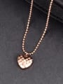 thumb Titanium Steel Heart Minimalist Bead Chain Necklace 2