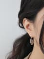 thumb S925 Sterling Silver geometric fan shaped female Earrings 1