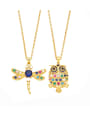 thumb Brass Cubic Zirconia Owl Vintage Necklace 0