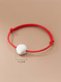 thumb 925 Sterling Silver Ball Minimalist Adjustable Red Rope Bracelet 1