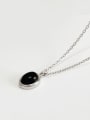 thumb Sterling silver classic black semi-precious stones necklace 0