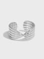 thumb 925 Sterling Silver Irregular Vintage X-shaped button pattern Band Ring 4