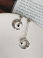 thumb 925 Sterling Silver Mysterious Moon Asymmetric  Vintage Drop Earring 1