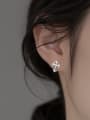 thumb 925 Sterling Silver Cubic Zirconia Cross Minimalist Stud Earring 1