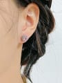 thumb Titanium Steel Cubic Zirconia Geometric Dainty Stud Earring 1
