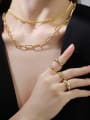 thumb Brass Hollow Geometric chain  Ethnic  Folding Chain Necklace 1